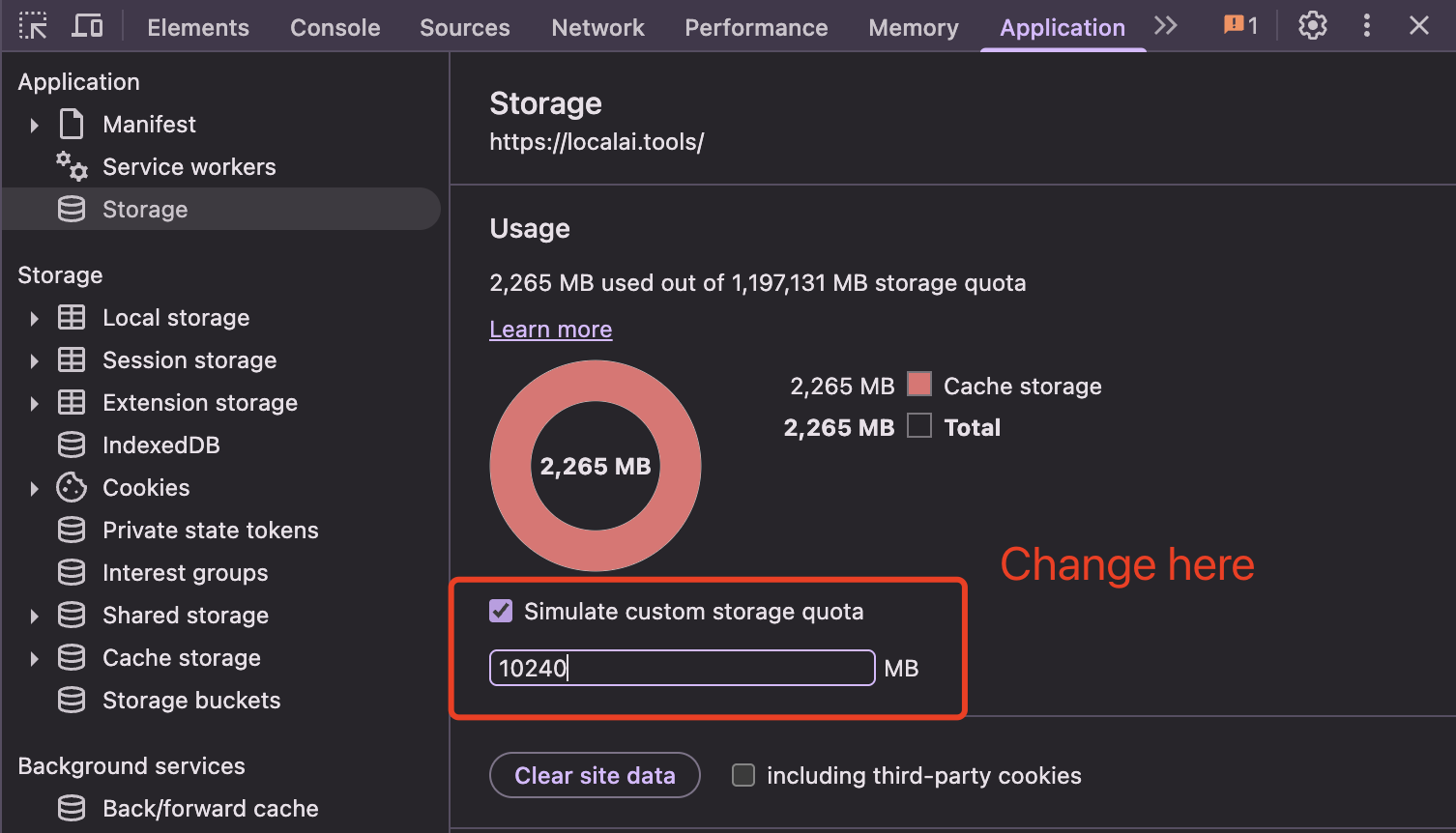 Storage quota illustration